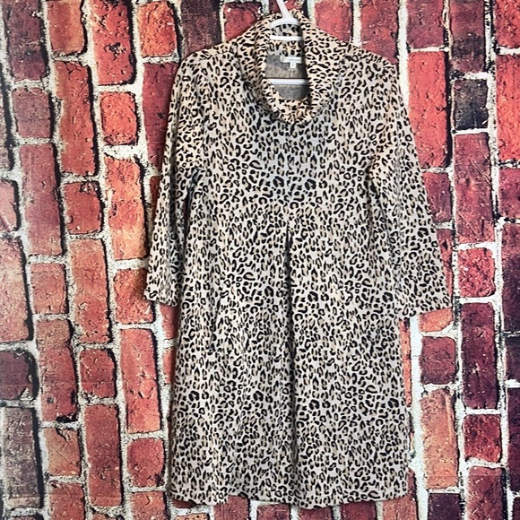 Tyler Boe KIM Cheetah Leopard Animal Print Cowl Neck Dress Small - Picture 1 of 11